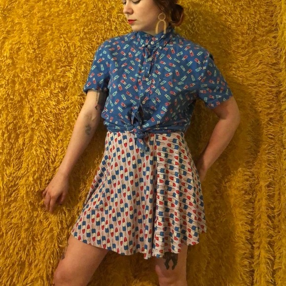 Rocket pop pattern stretchy skater skirt - Picture 2 of 3